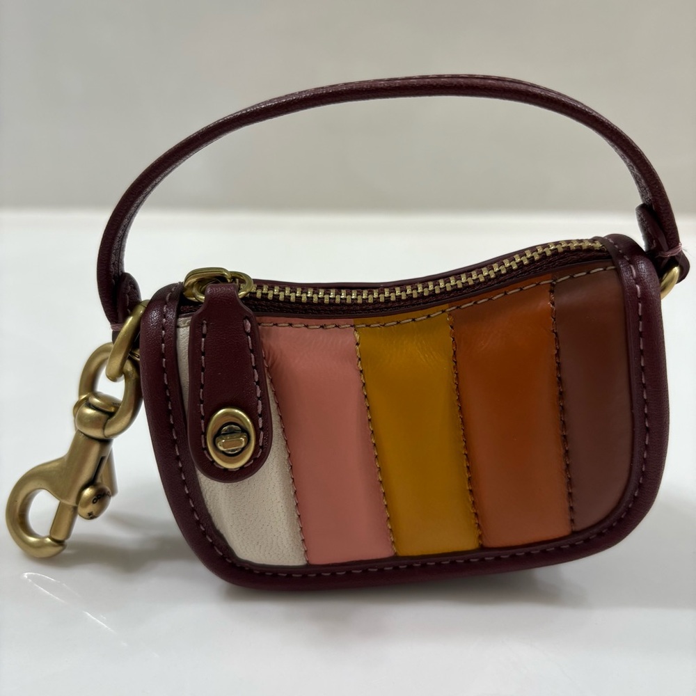 Miniature Coach Multicolor Swinger Bag Purse Charm